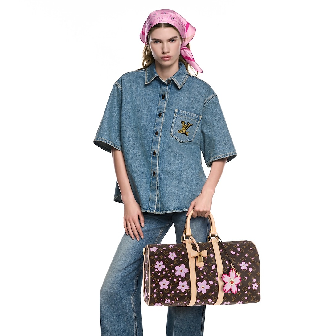 L0vis Vvtt0n LV x Murakami Keepall Bandoulière 45 Sakura Brown 45cm/18in – M13752