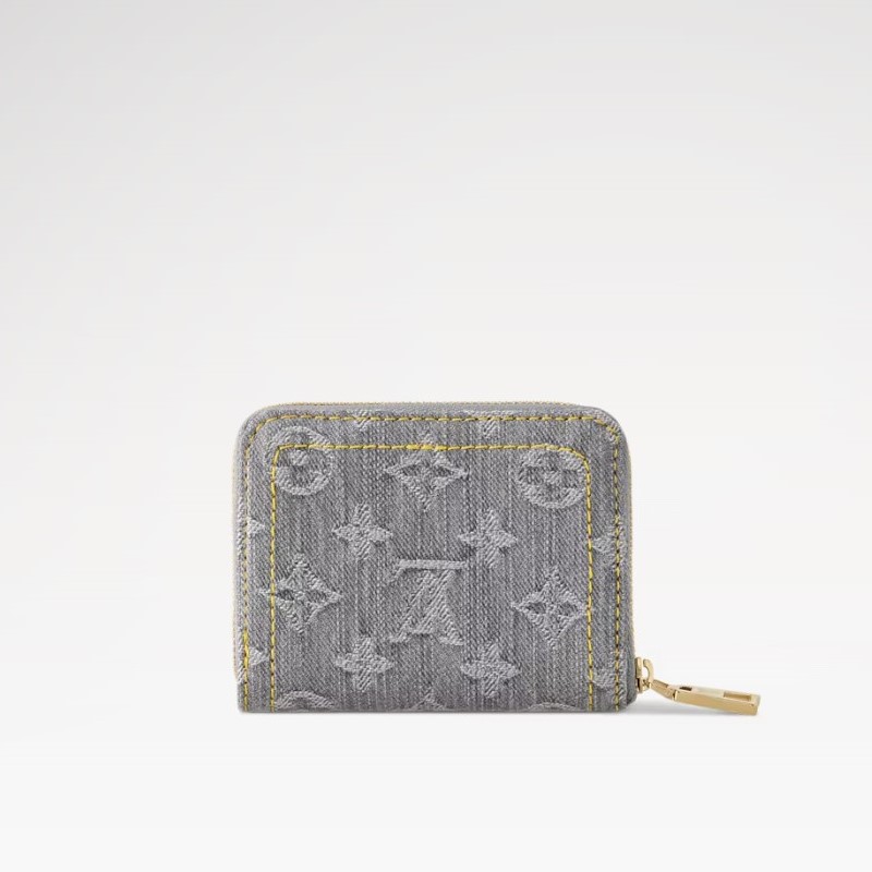L0vis Vvtt0n Zippy Coin Purse Washed Gray For Women 4.3in/11cm M14277