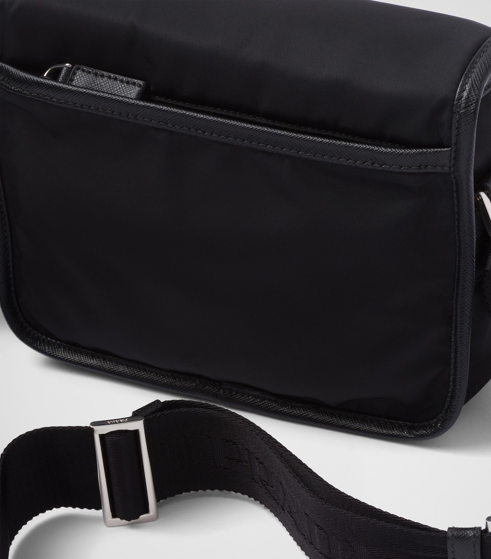Pra*a Re-Nylon And Leather Shoulder Bag For Men 8.7in/22cm 2VD034_2DMH_F0002_V_XOP