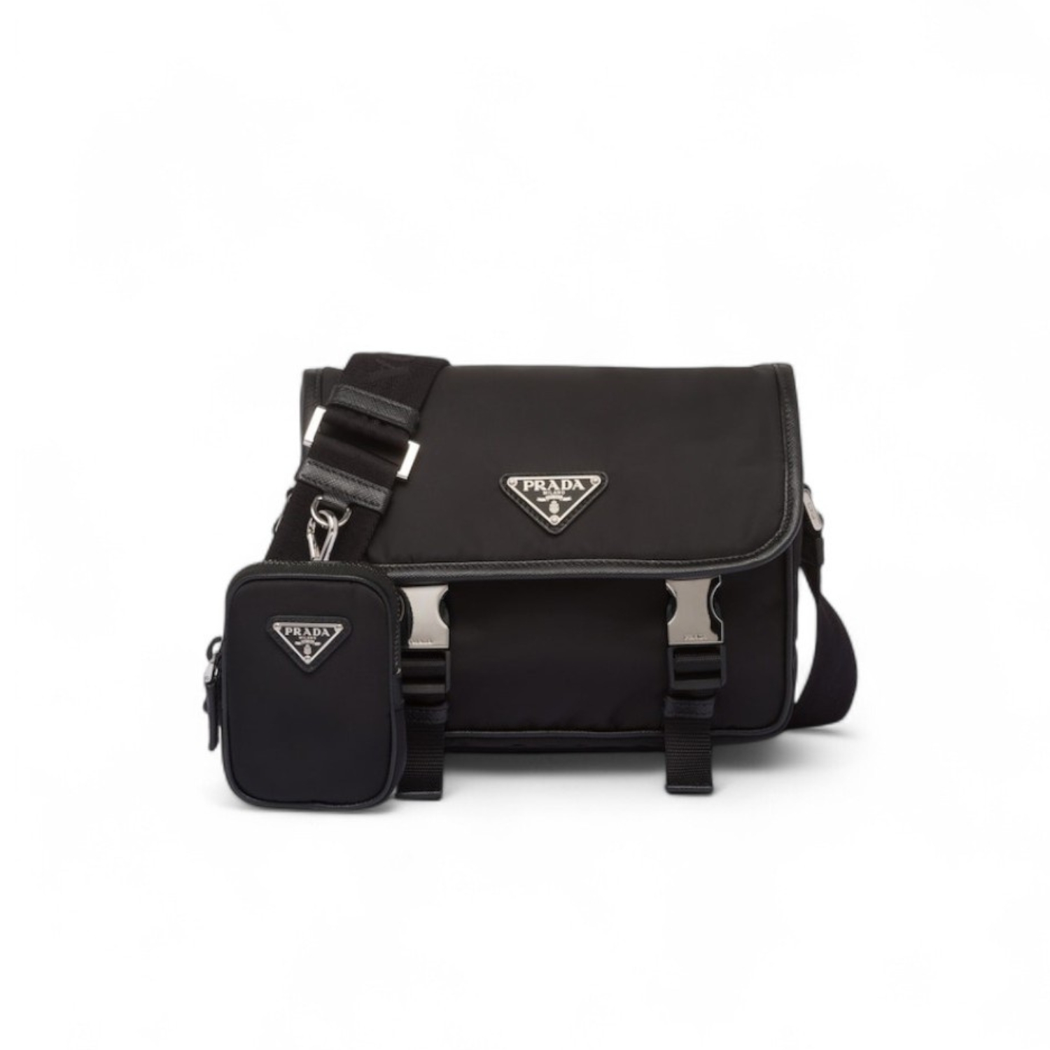 Pra*a Re-Nylon And Leather Shoulder Bag For Men 8.7in/22cm 2VD034_2DMH_F0002_V_XOP