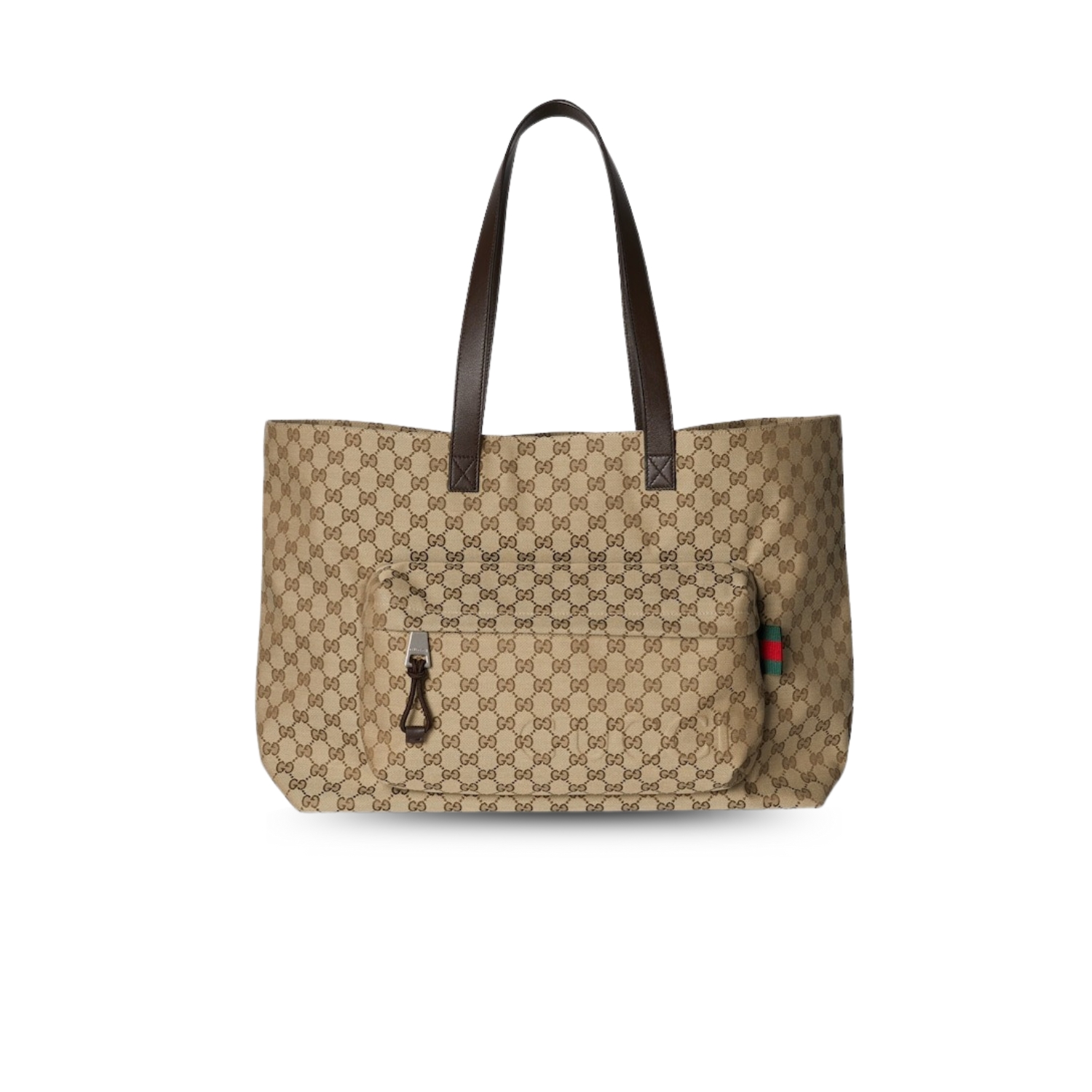 Gvc*1 GG Canvas Maxi Tote Bag Beige And Dark Brown For Men 18in/46cm 802166 FADUU 8657