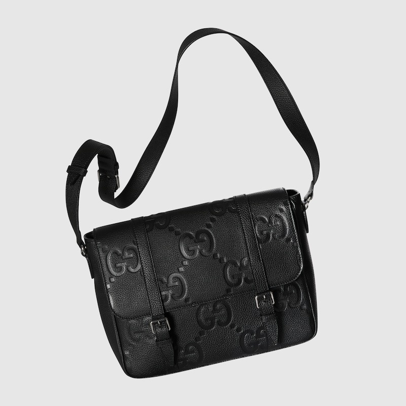 Gvc*1 GG Jumbo Medium Messeger Bag Black For Men 12.2in/31cm 760234 AABY0 1000