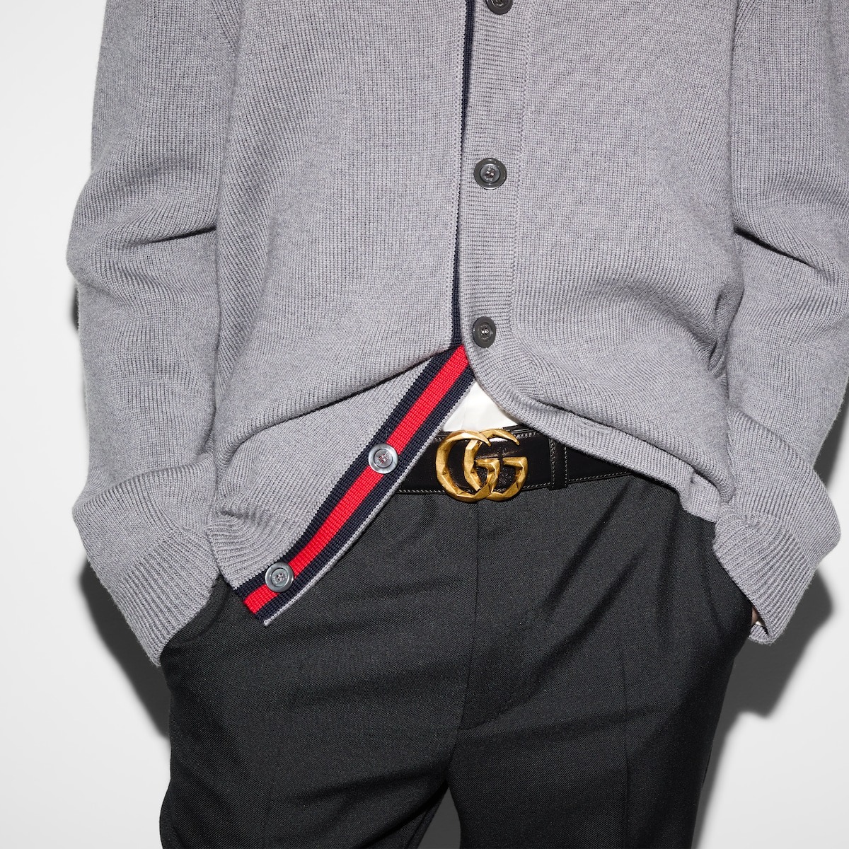 Gvc*1 GG Marmont Wide Belt 40mm Black For Men 795526 0AAAR 1000