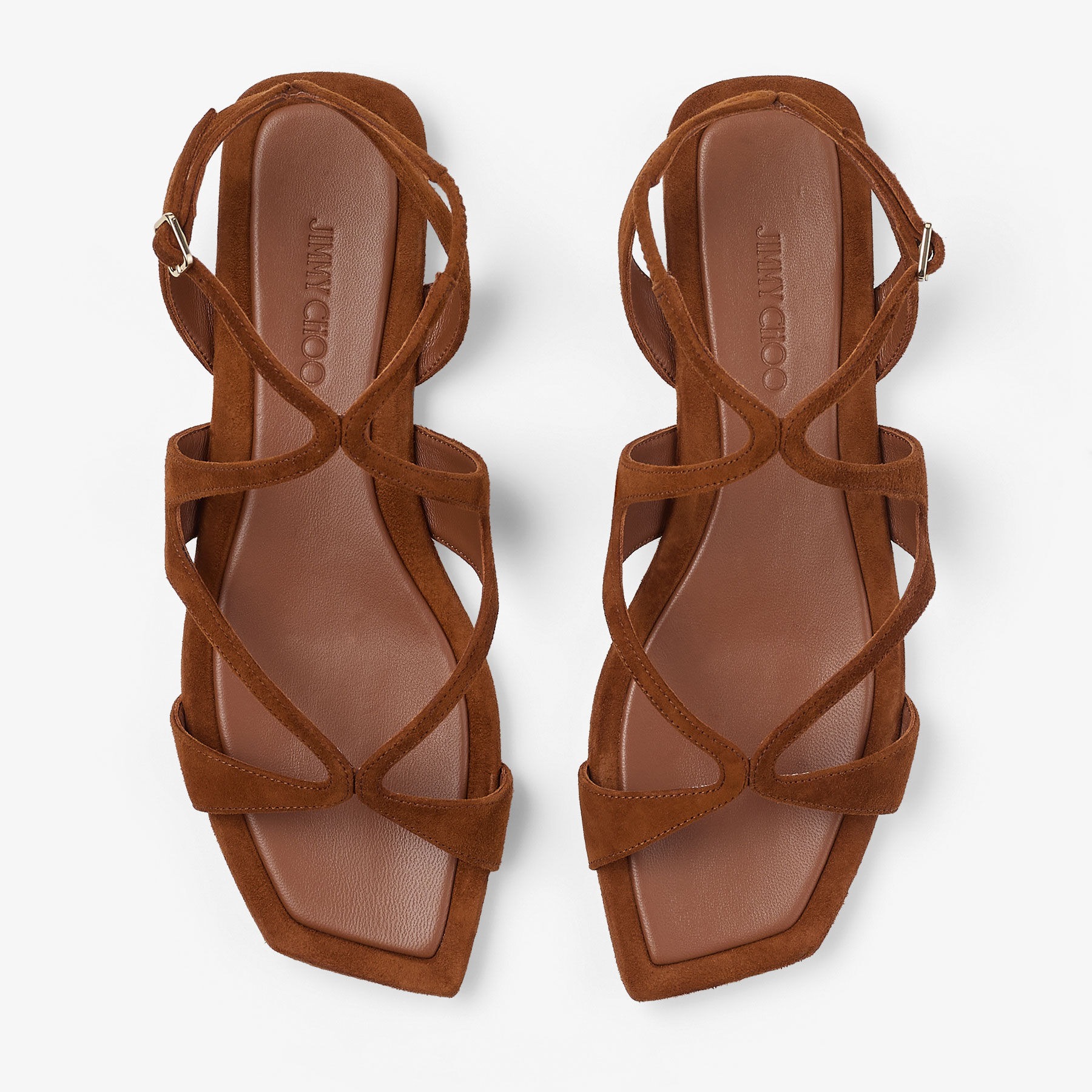J1m*y Ch00 Ayla Flats Tan For Women AYLAFLATSUE