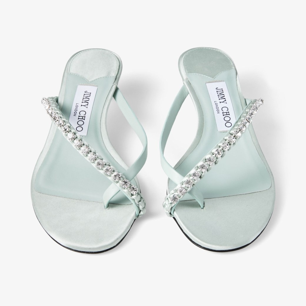 J1m*y Ch00 Dila 35 Mule Sandal Light Verde For Women DILA35GZM