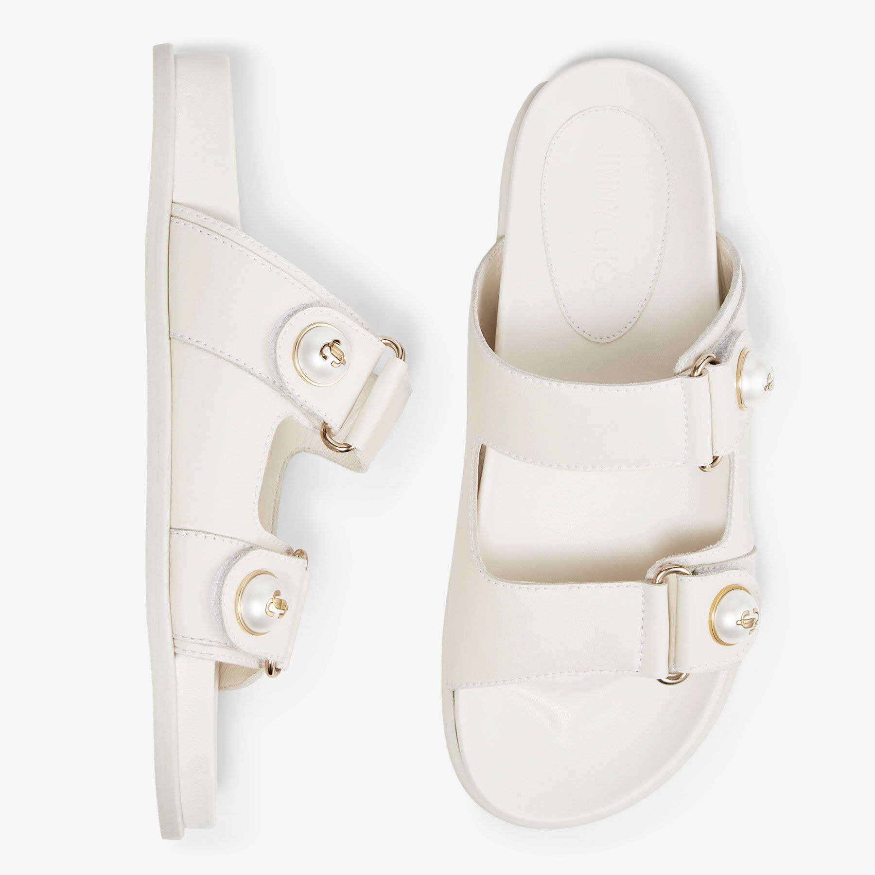 J1m*y Ch00 Fayence Sandal Latte For Women FAYENCESANDALSQM