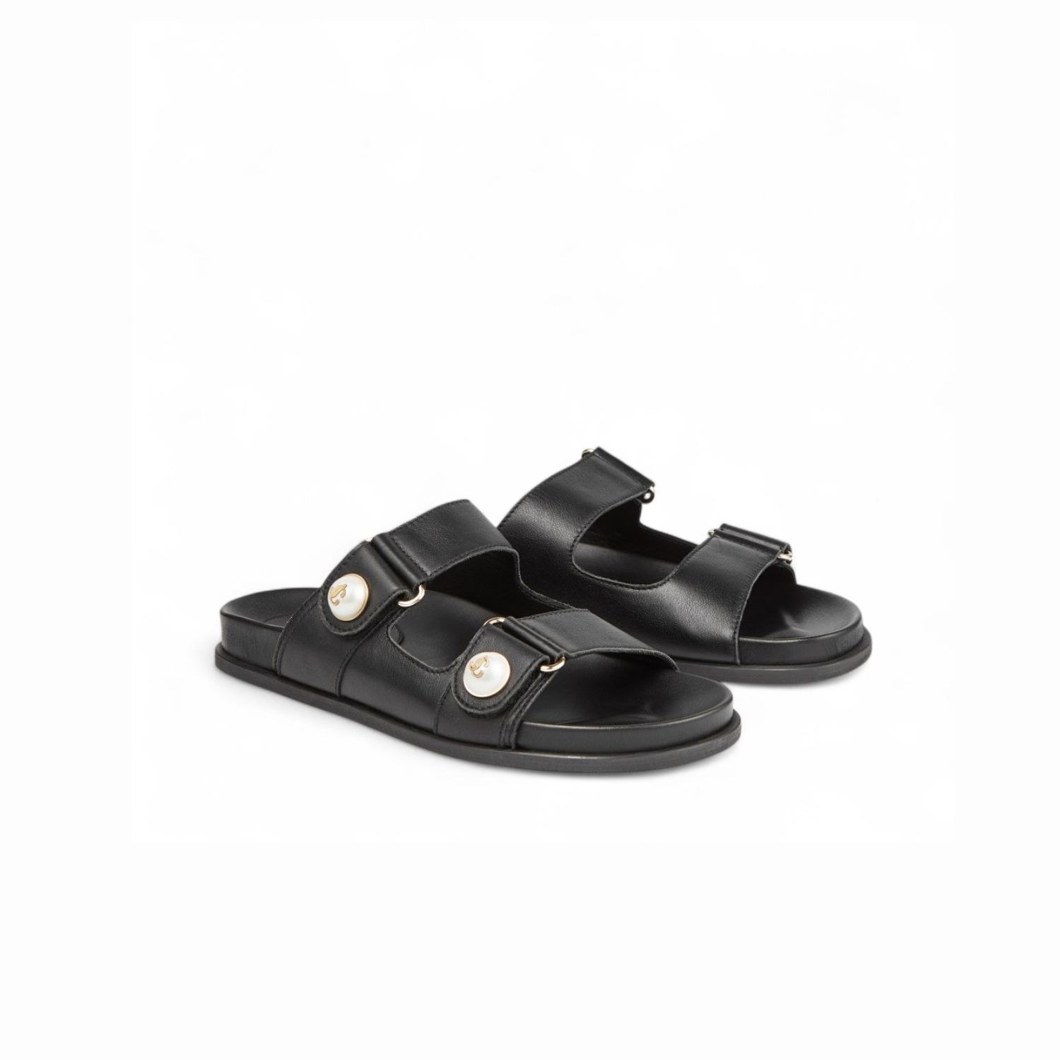 J1m*y Ch00 Fayence Sandal Black For Women FAYENCESANDALSQM