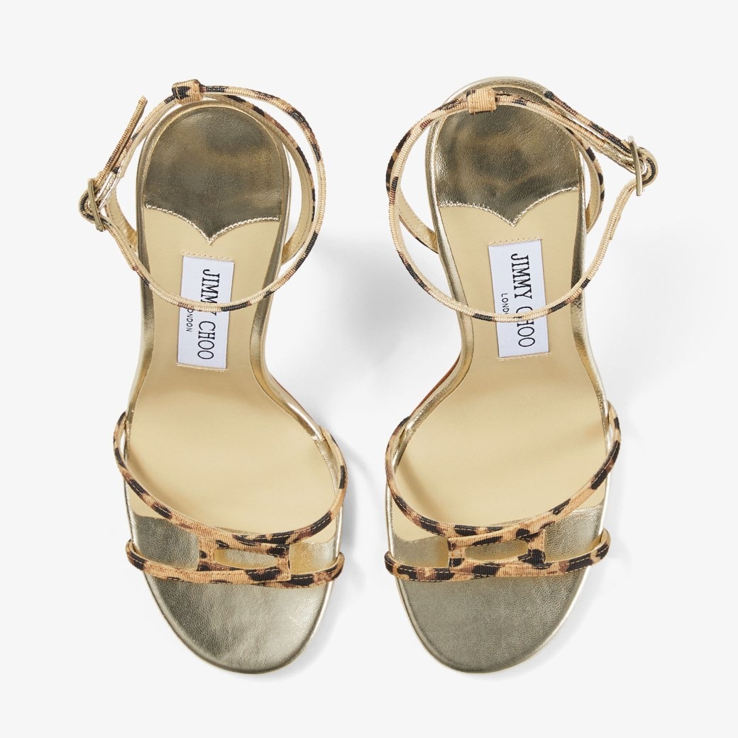 J1m*y Ch00 Leo Leopard-Print Sandal Natural For Women 1998LEOQKB
