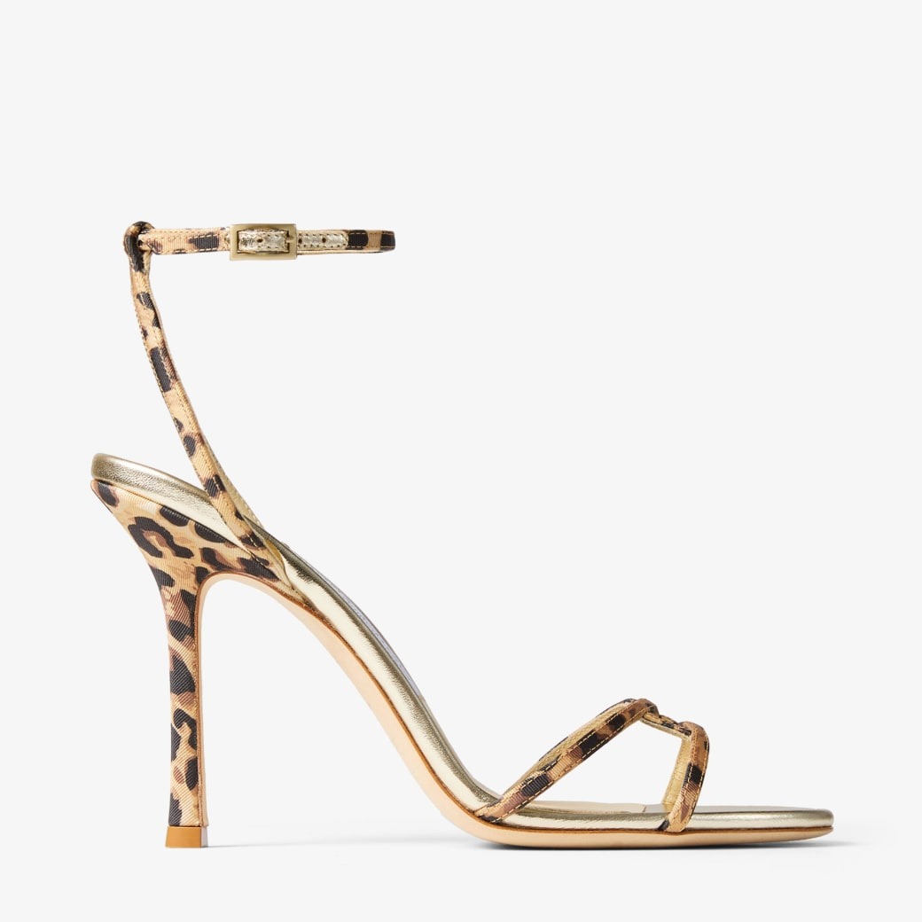 J1m*y Ch00 Leo Leopard-Print Sandal Natural For Women 1998LEOQKB