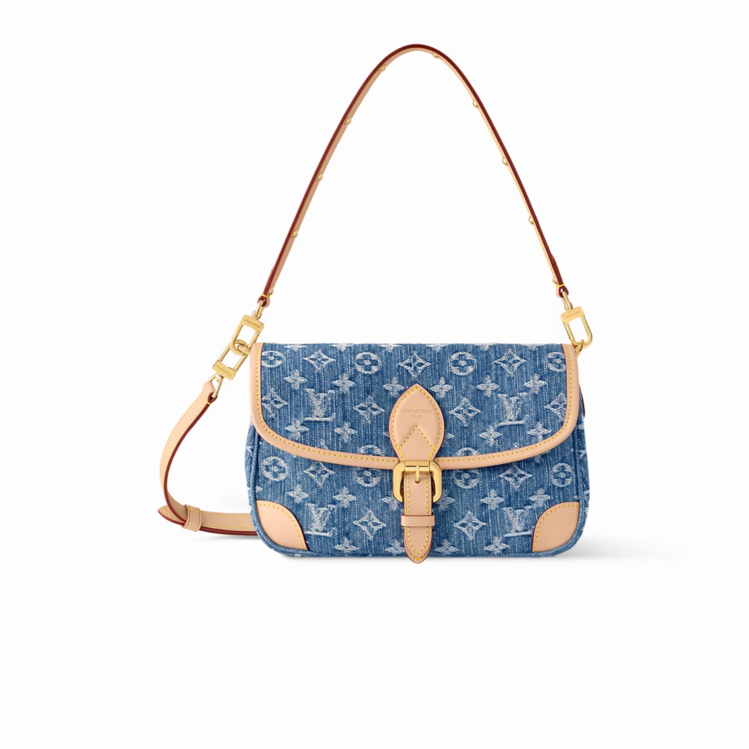 L0vis Vvtt0n Diane Handbag Denim Blue For Women 9.4in/24cm M13070