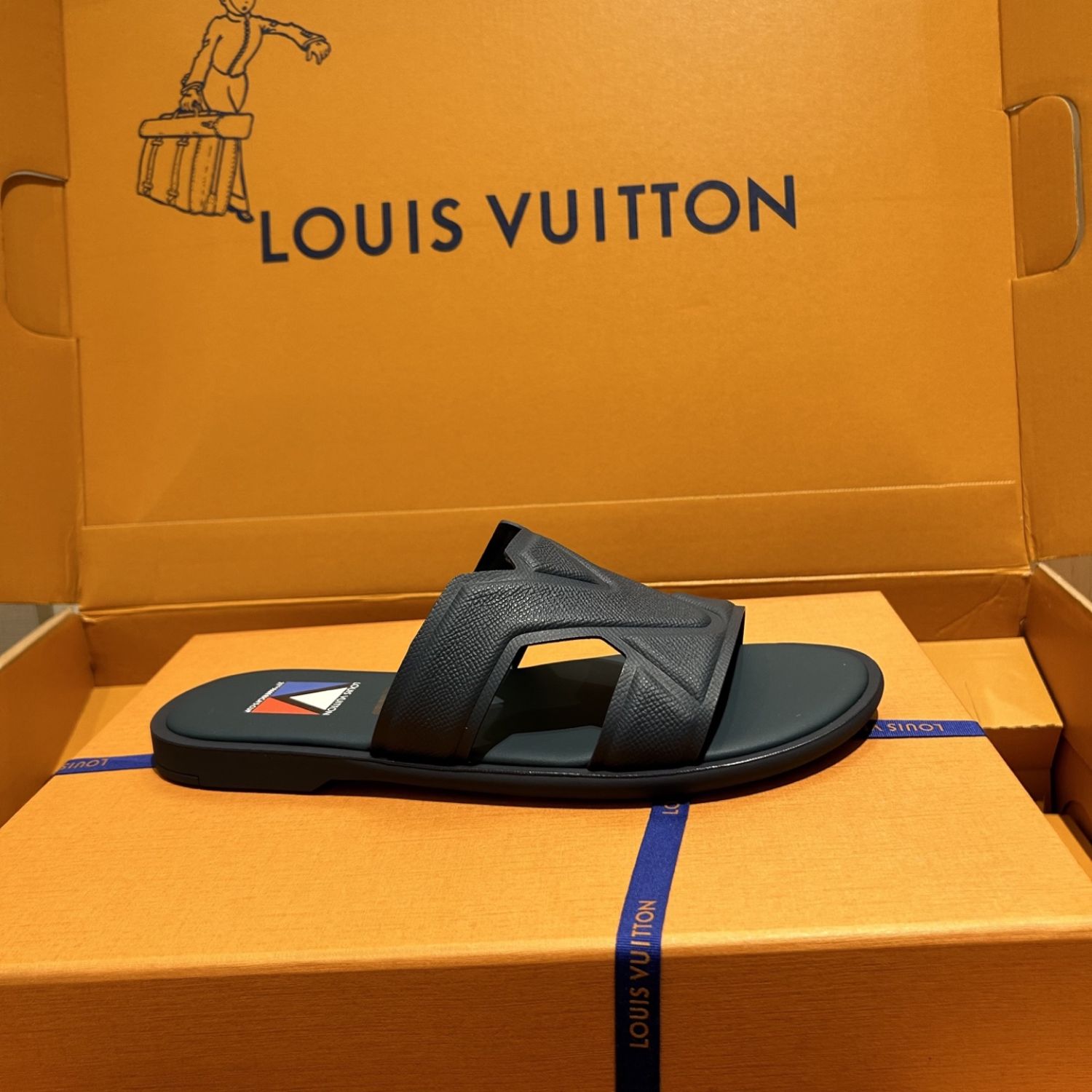 L0vis Vvtt0n Oasis Mule Gray Blue For Men