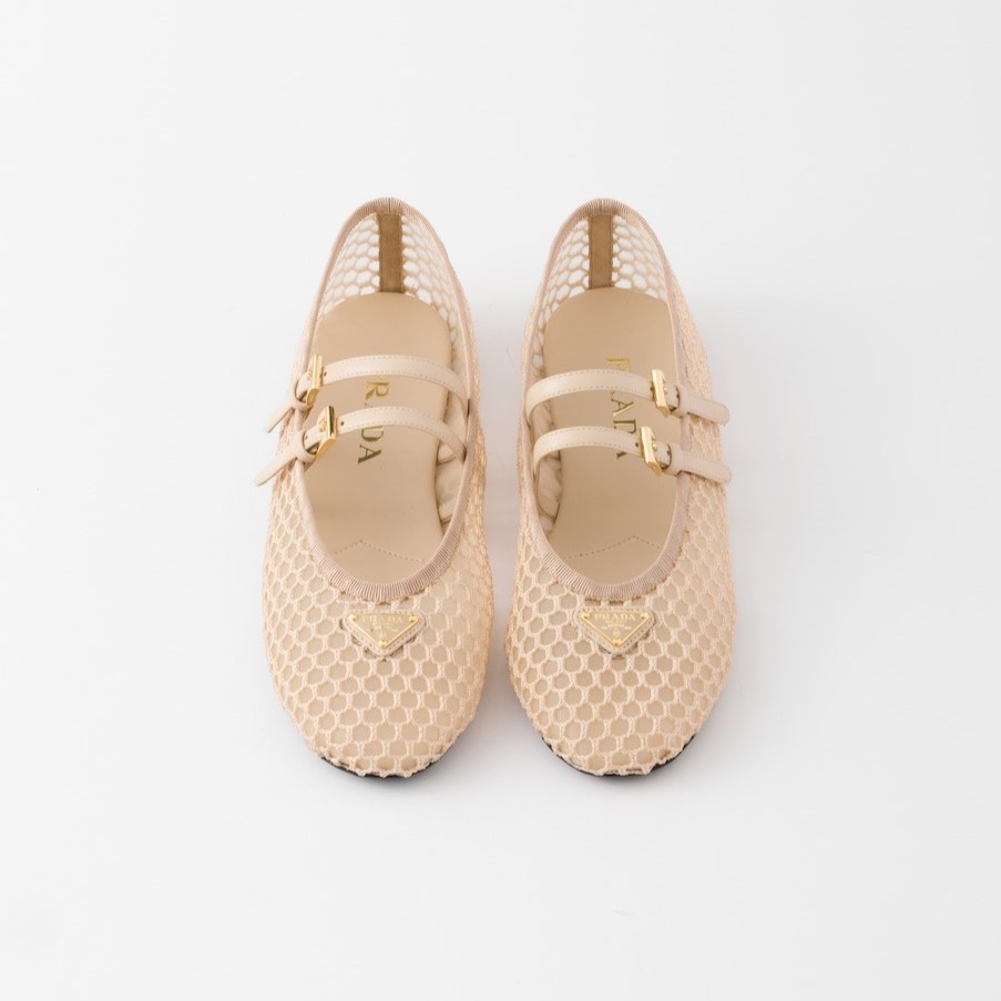 Pra*a Mesh Fabric Ballerinas Travertine Stone For Women 1F915N_099_F0485_F_005