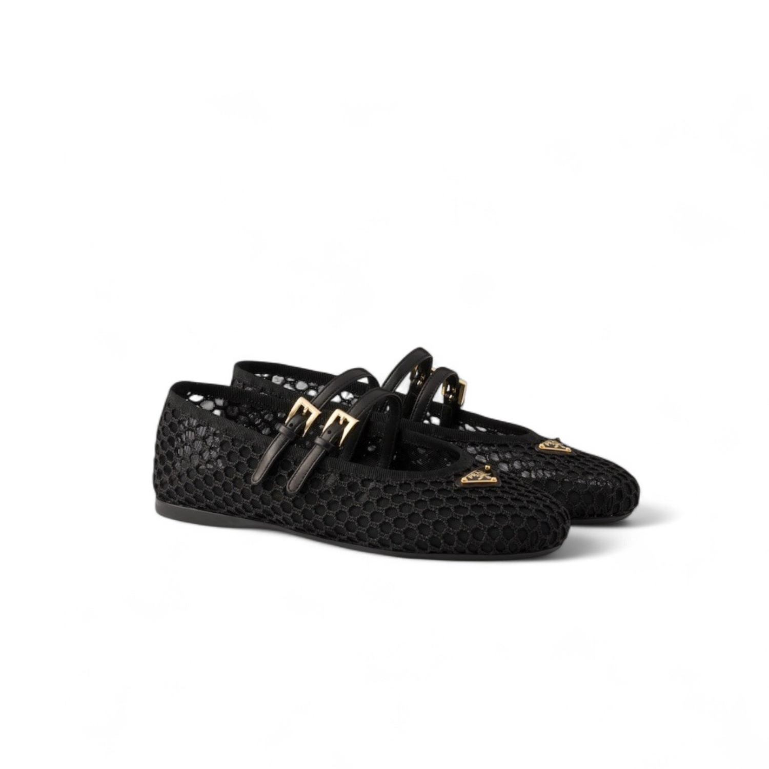 Pra*a Mesh Fabric Ballerinas Black For Women 1F915N_099_F0002_F_005