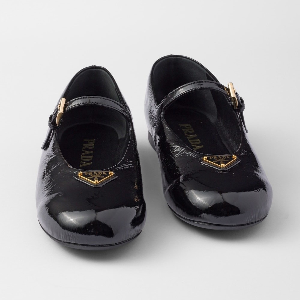 Pra*a Patent Leather Ballerinas Black For Women 1F793N_H27_F0002_F_005
