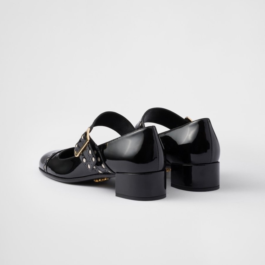 Pra*a Patent Leather Mary Jane Pumps Black For Women 1I816N_069_F0002_F_035