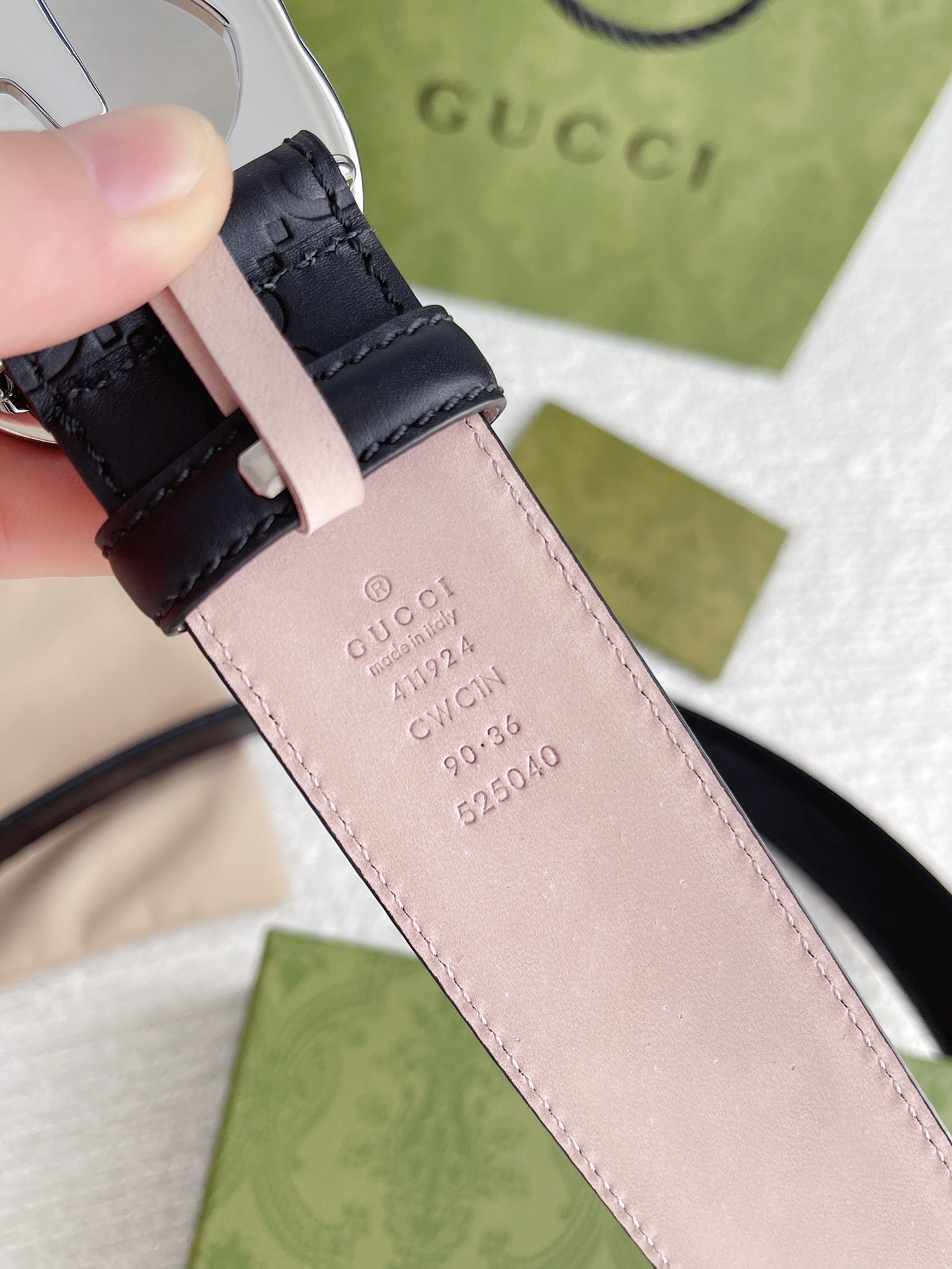 Gvc*1 GG Marmont Embossed Monogram Belt Black With Gold-Toned Buckle 40mm