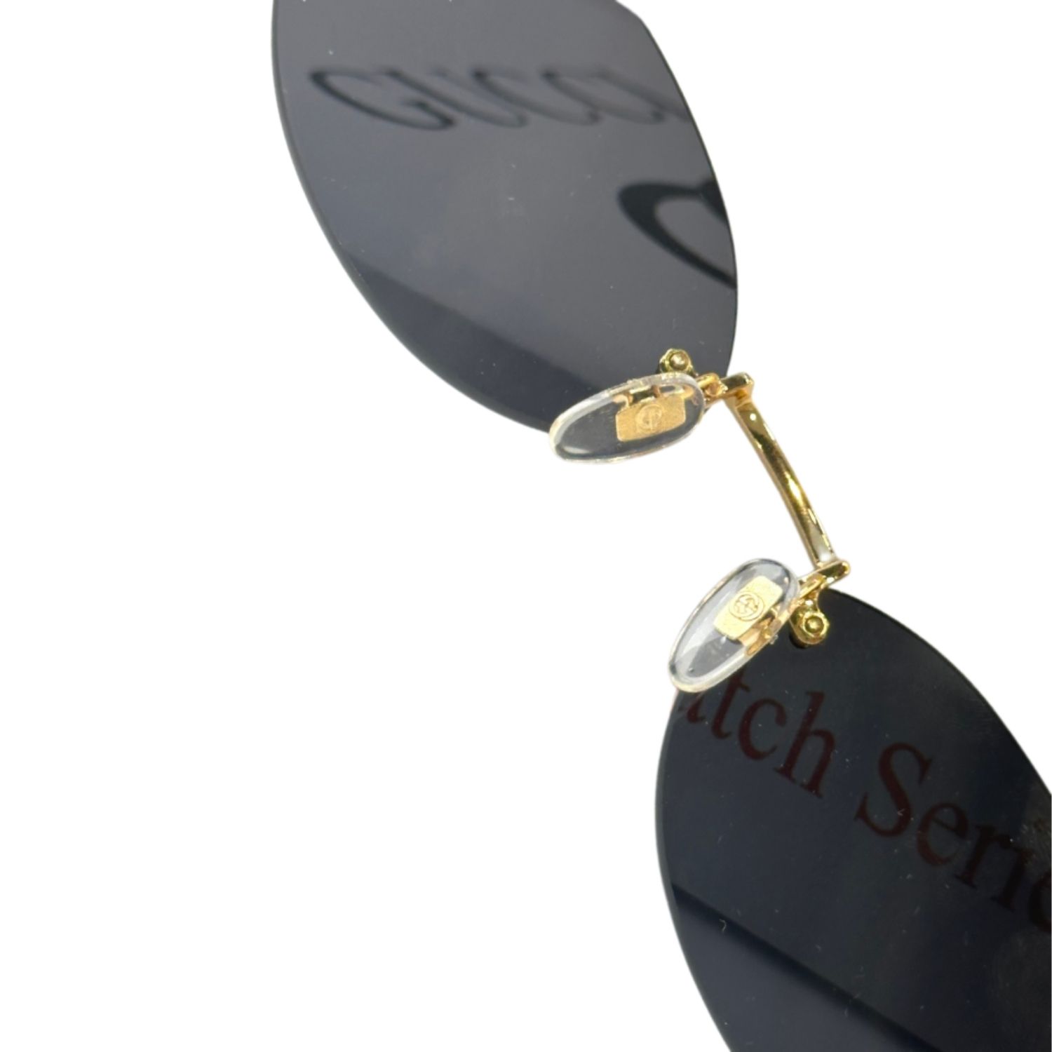 Gvc*1 Oval Frame Sunglasses Black With Gold Toned Metal Frame