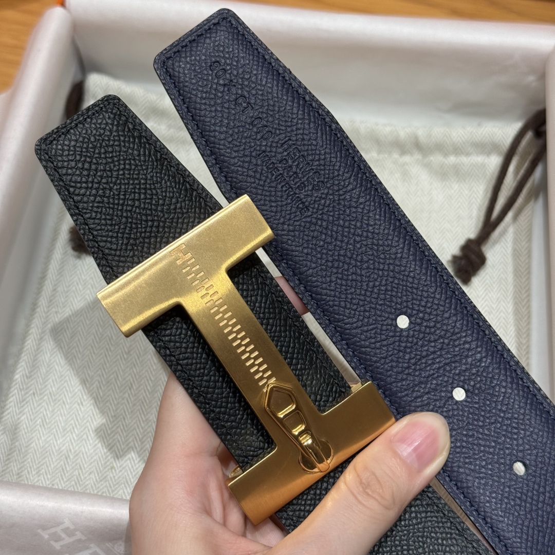 H**me5 “H-Zip” 38mm Reversible Belt Navy Blue & Black
