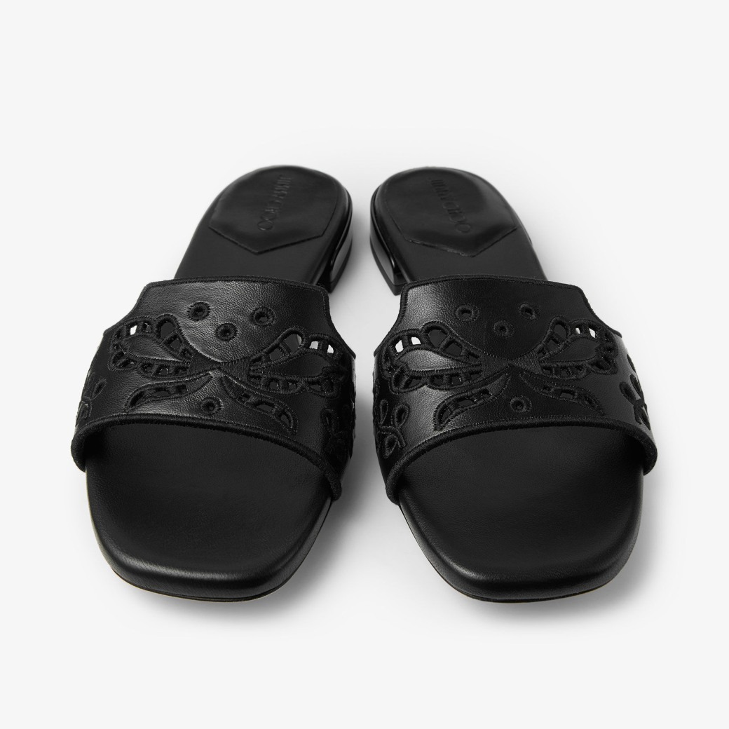 J1m*y Ch00 Ariane Flat Black For Women ARIANEFLATDXA