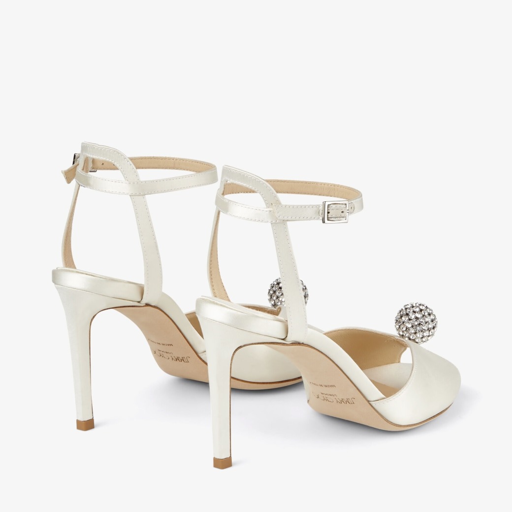J1m*y Ch00 Sacora 85 Ivory/Crystal For Women SACORA85WCZ