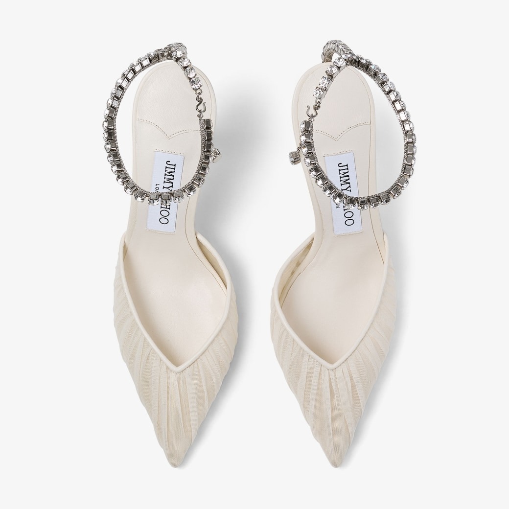 J1m*y Ch00 Saeda 100 Ivory/Crystal For Women SAEDA100JGQ