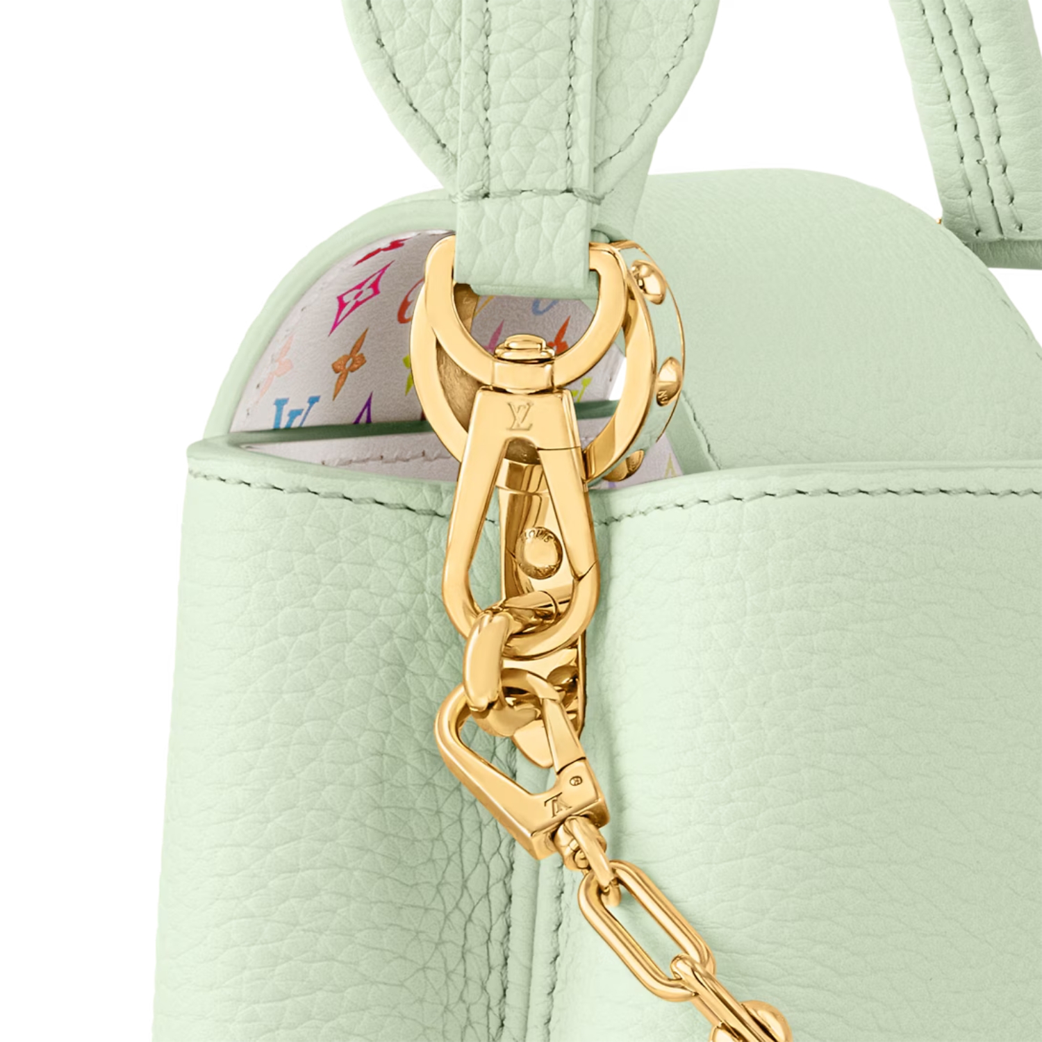 [True-to-ORIGINAL] L0vis Vvtt0n LV x TM Capucines Mini Vert d’Eau Green For Women 8.3in/21cm M14101
