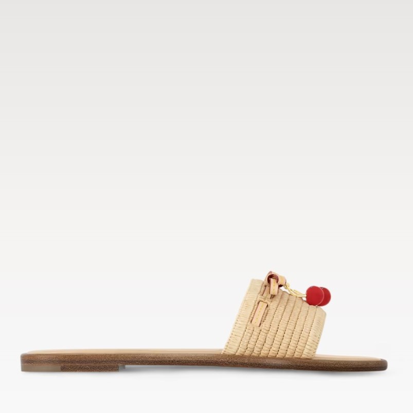 L0vis Vvtt0n LV x TM Lily Flat Mule Raffia For Women 1AHLRN