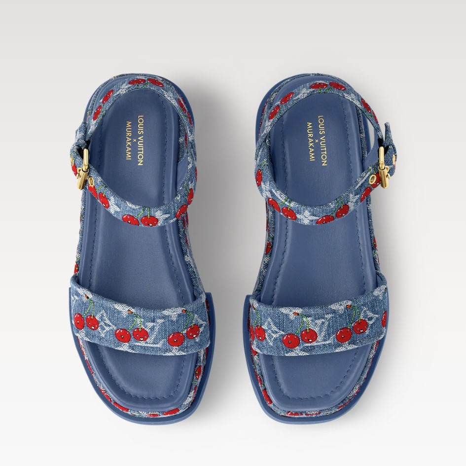 L0vis Vvtt0n LV x TM Maya Platform Sandal Blue For Women 1AHNYB