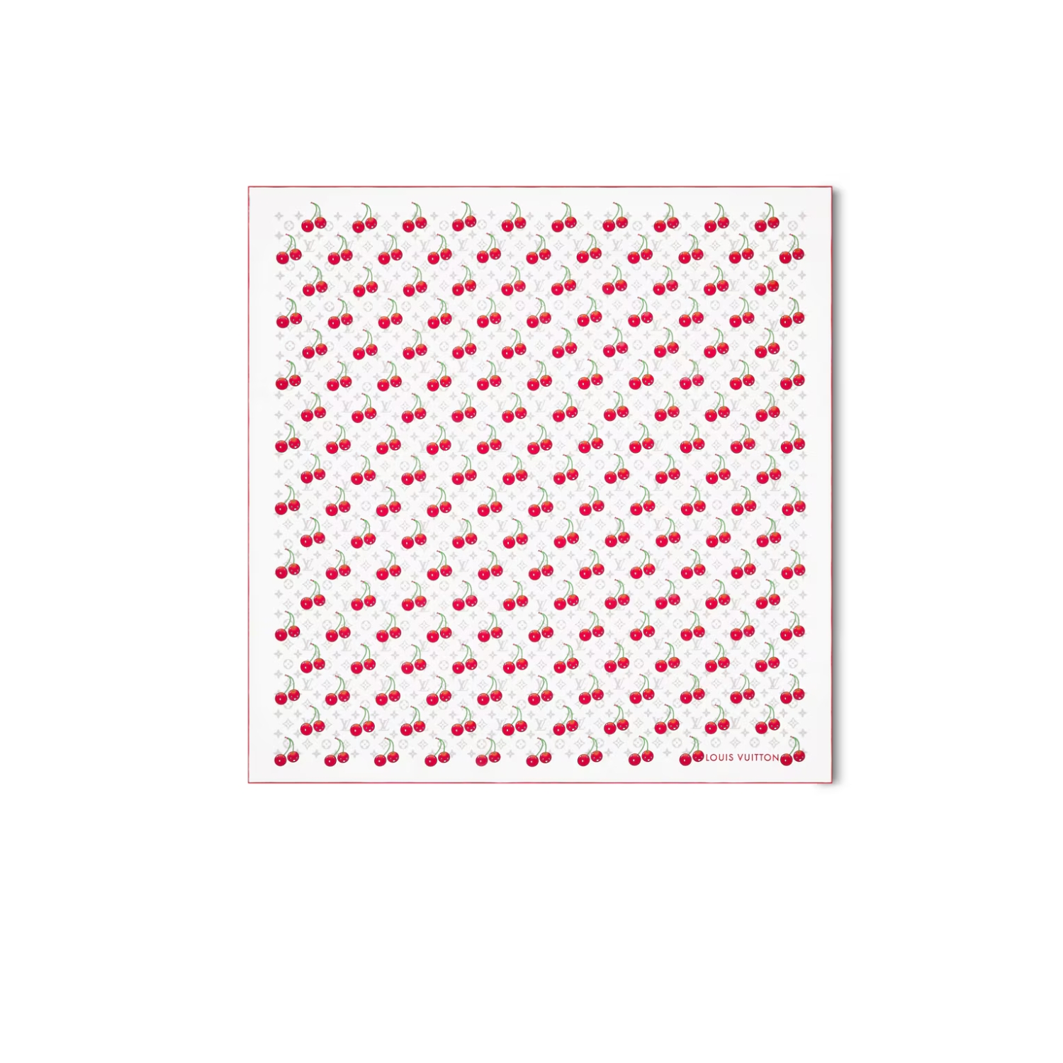 L0vis Vvtt0n LV x TM Monogram Cerise Shawl White For Women 46.5in/118cm M96076