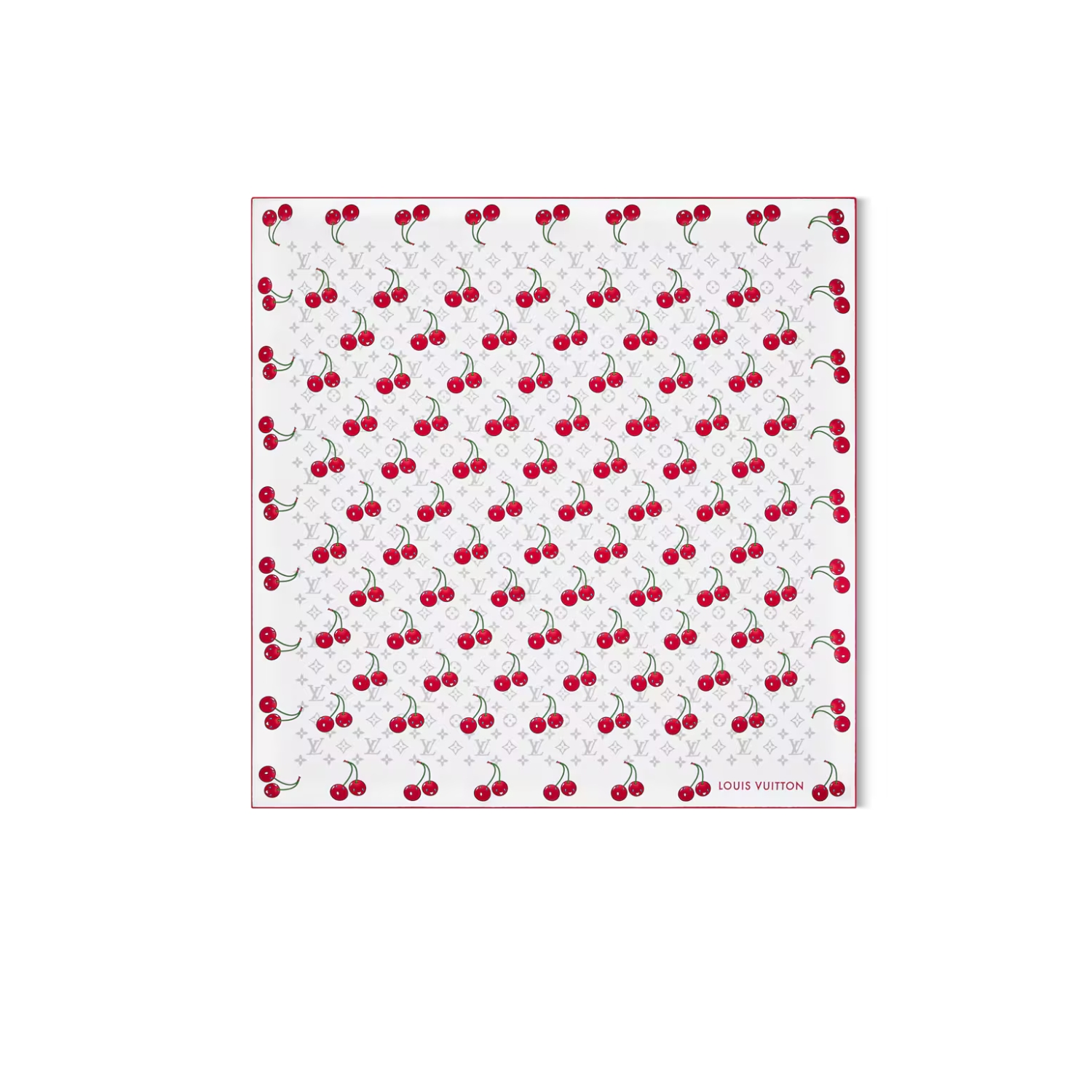 L0vis Vvtt0n LV x TM Monogram Cerise Square 90 White For Women 35.4in/90cm M94966
