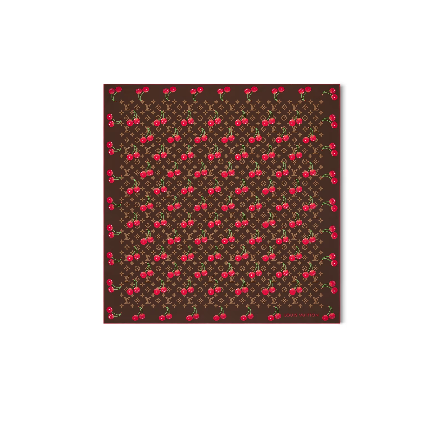L0vis Vvtt0n LV x TM Monogram Cerise Square 90 Brown For Women 35.4in/90cm M96094
