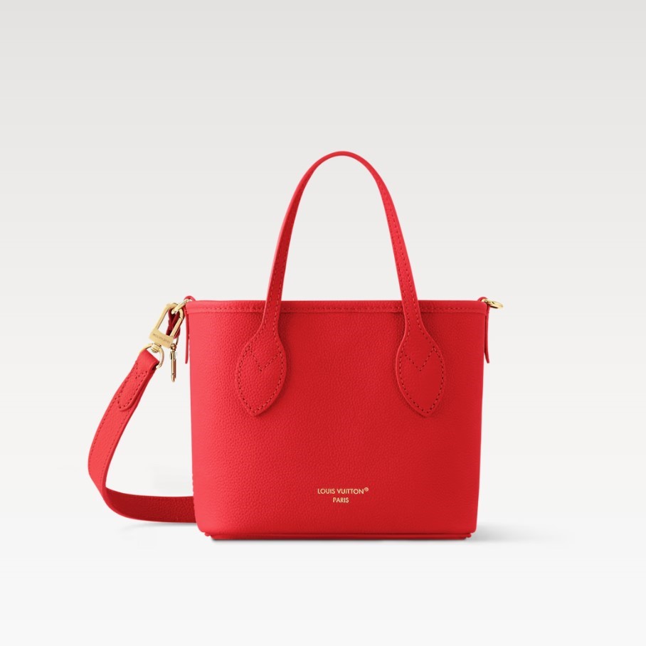[True-to-ORIGINAL] L0vis Vvtt0n LV x TM Neverfull Inside Out BB Cherry Denim For Women 10.4in/26cm M14997