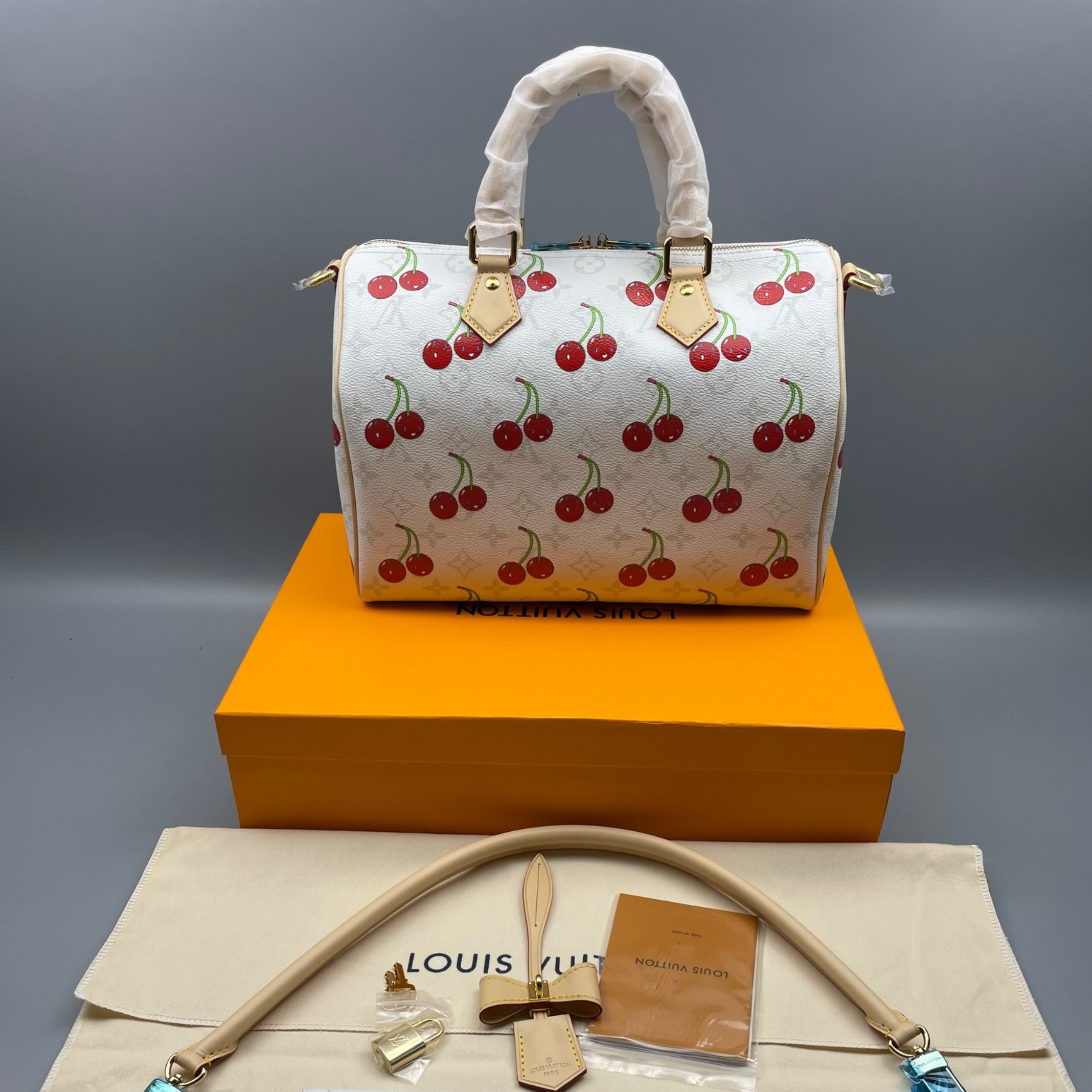 [True-to-ORIGINAL] L0vis Vvtt0n LV x TM Speedy Soft Bandoulière 30 White For Women 11.8in/30cm M14238