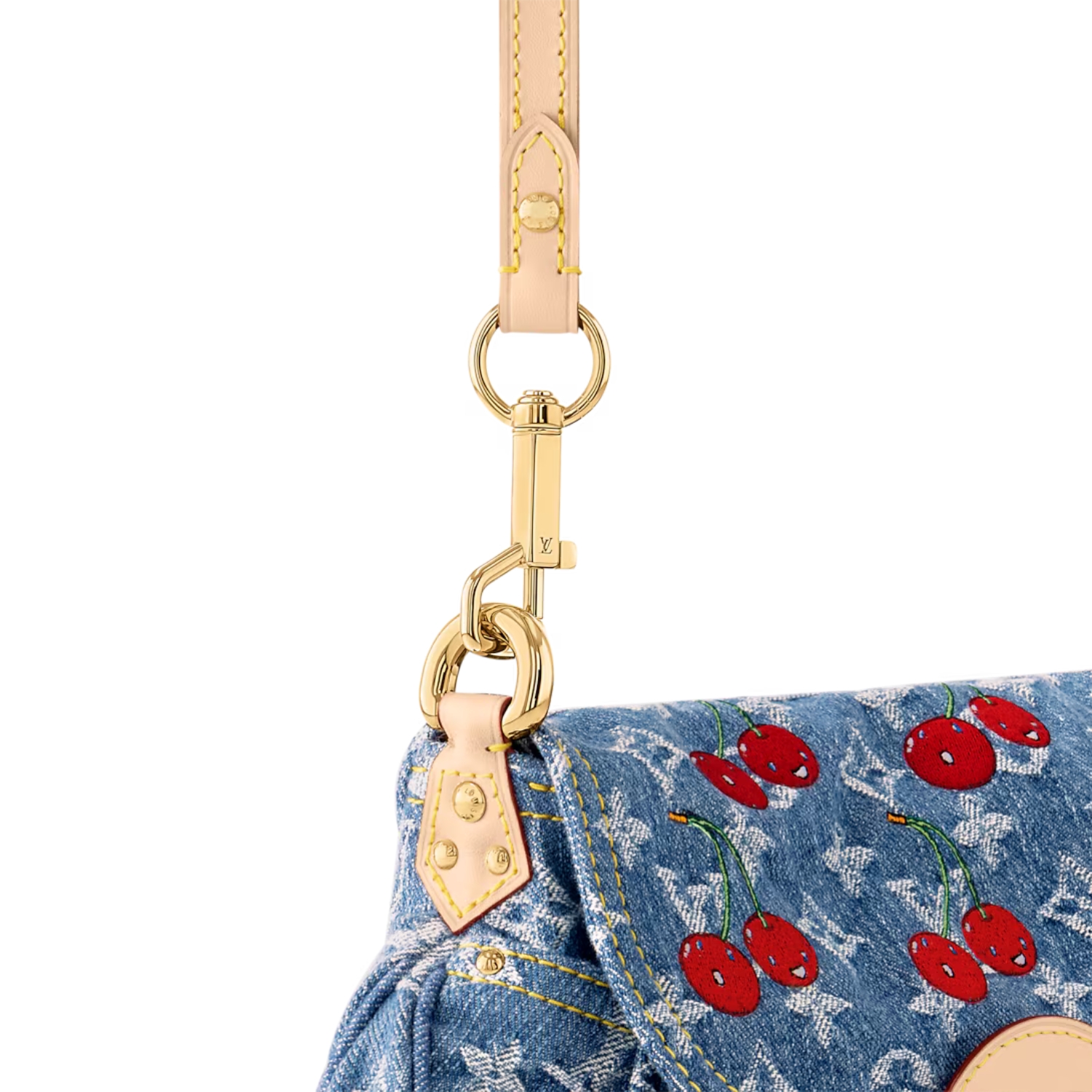 [True-to-ORIGINAL] L0vis Vvtt0n LV x TM Sunset Monogram Cherry Denim For Women 10.6in/27cm M13680