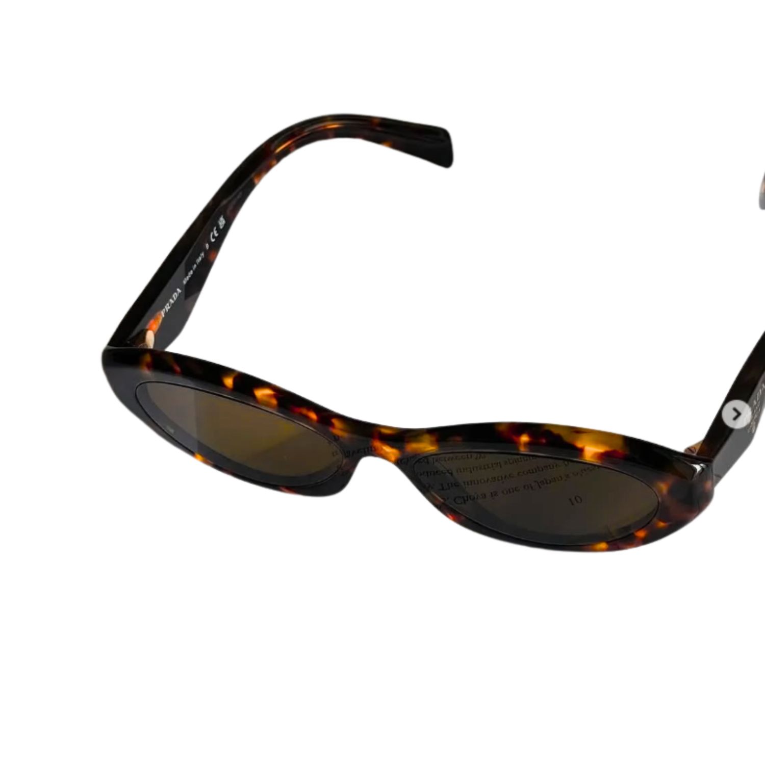 Pra*a Cat Eyes Sunglasses Tortoiseshell With Gold Pra*a Millano Logo