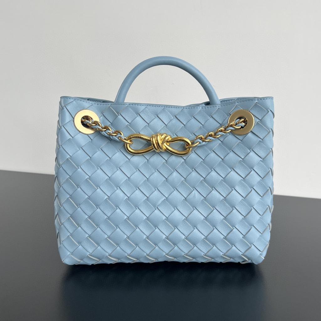 [True-to-ORIGINAL] B0tt*ga Ven*ta Small Andiamo With Chain Bag Blue 25cm/9.8in – 786008VCPP11728