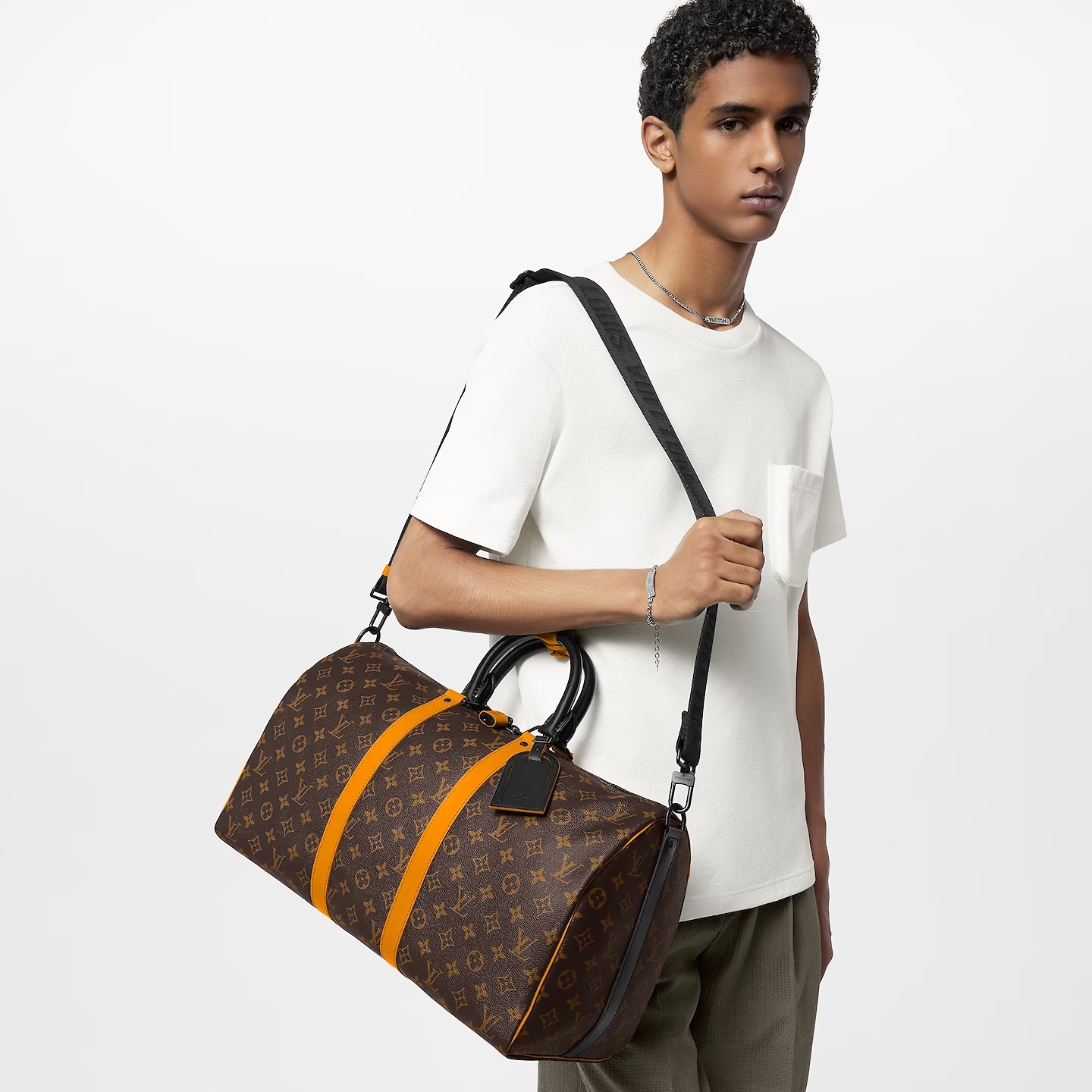 [True-to-ORIGINAL] L0vis Vvtt0n Keepall Bandoulière 45 Bag Brown For Men 17,7in/45cm M46703