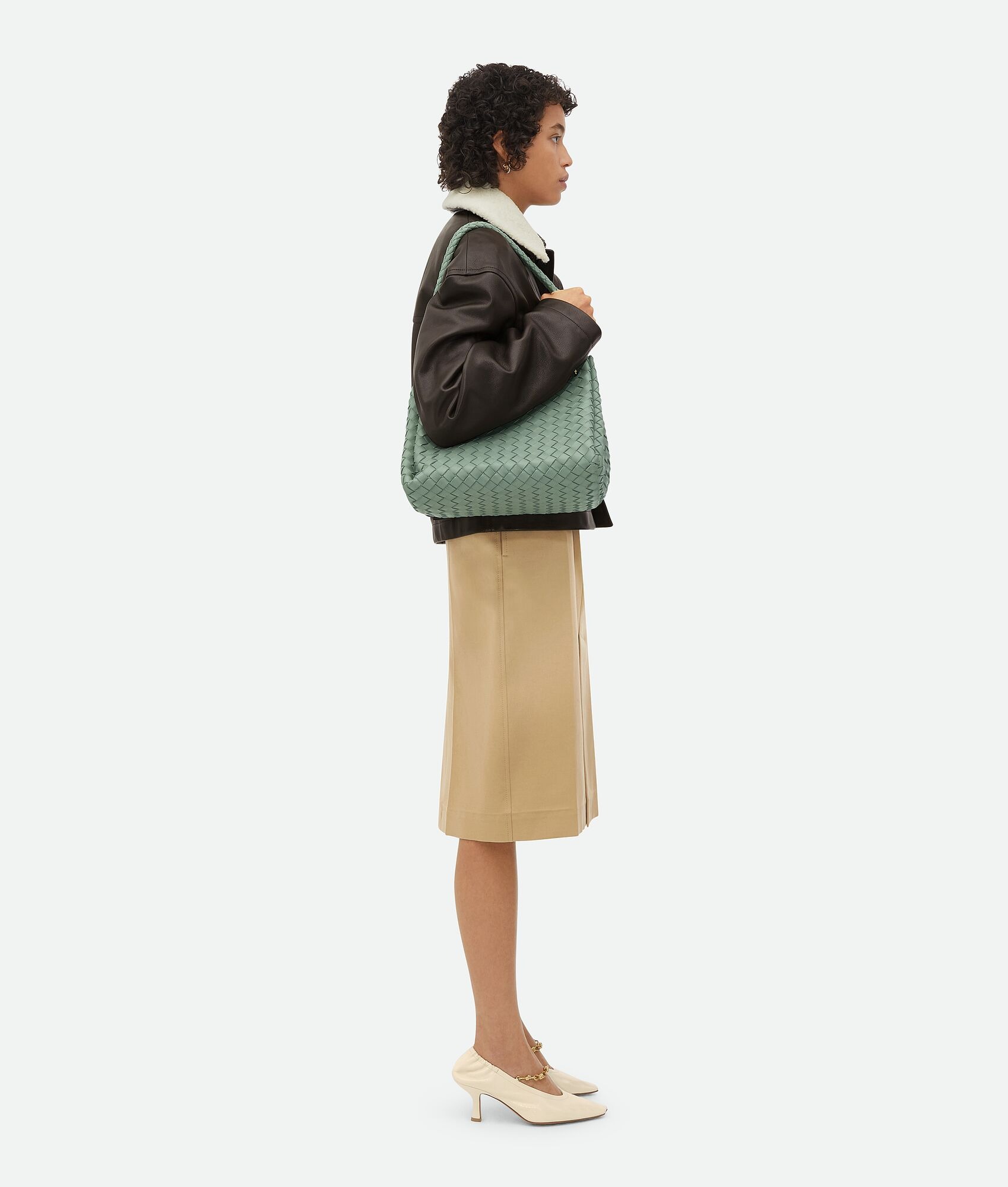 [True-to-ORIGINAL] B0tt*ga Ven*ta Large Parachute New Sauge For Women 30cm/11.8in 796571VCPPT3401