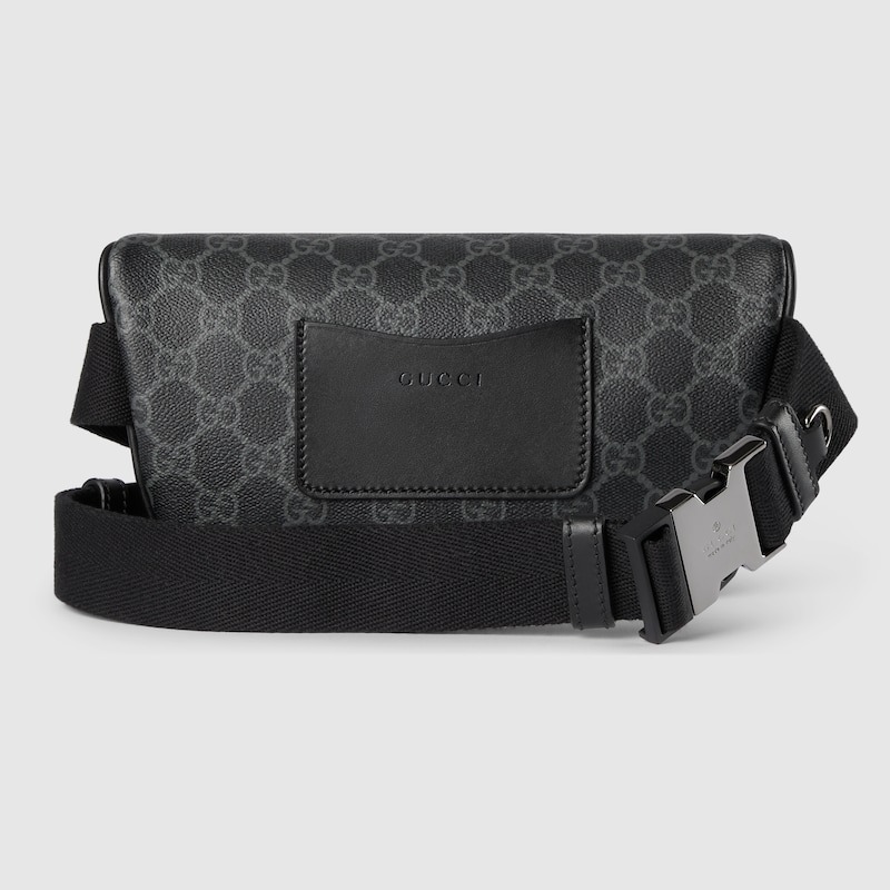 [True-to-ORIGINAL] Gvc*1 GG Emblem Small Belt Bag Black For Men 23cm/9.1in 821165 FAED9 1000
