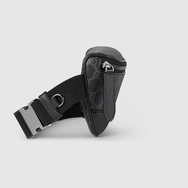 [True-to-ORIGINAL] Gvc*1 GG Emblem Small Belt Bag Black For Men 23cm/9.1in 821165 FAED9 1000
