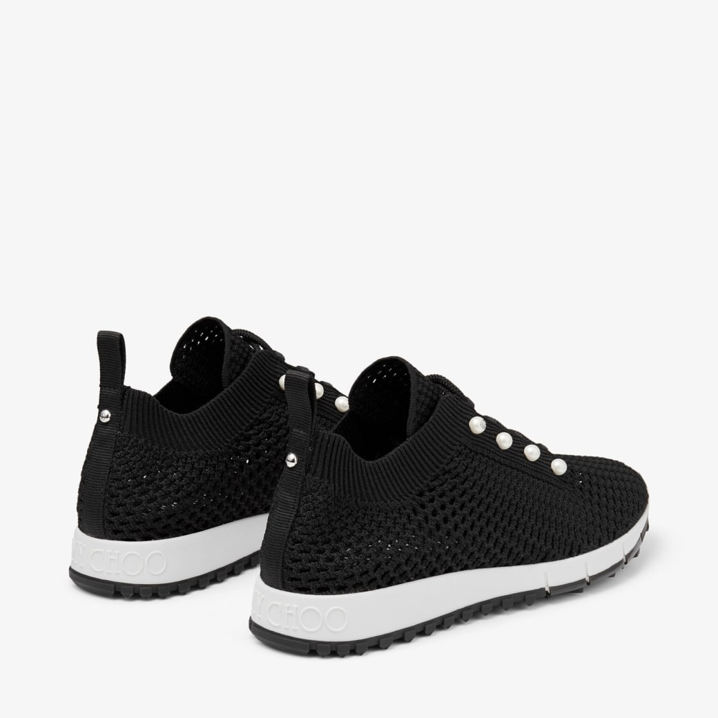 J1m*y Ch00 Veles Crochet Knit Low-Top Trainers Black For Women VELESPBT