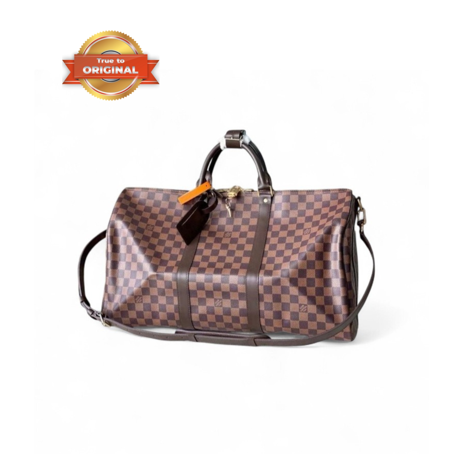 [True-to-ORIGINAL] L0vis Vvtt0n Keepall Bandoulière 50 Damier Ebene Canvas Bag Brown For Men 19.7in/50cm