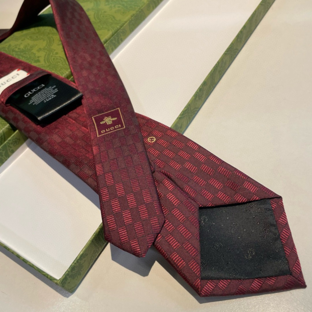 Gvc*1 Geometric Pattern Silk Tie Red For Men
