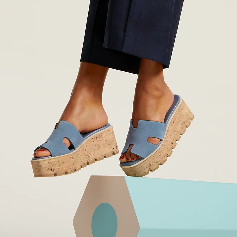 H**me5 Eze 30 Sandal Bleu Grignon For Women H232150Z DJ410