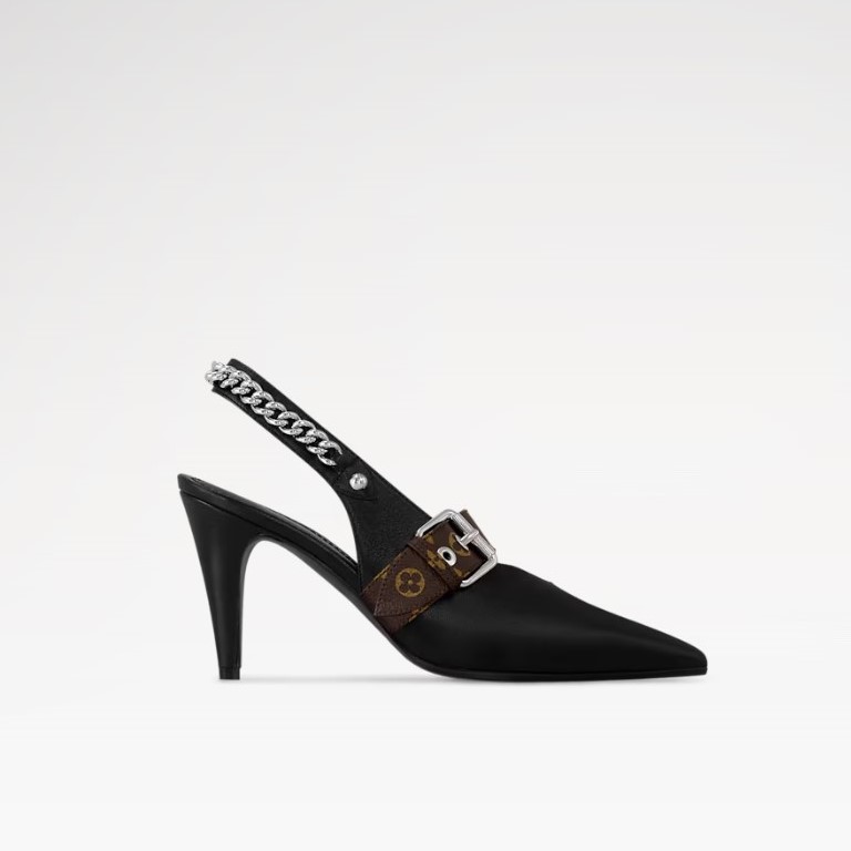 L0vis Vvtt0n LV Vibe Slingback Pump Black For Women 1AHL47
