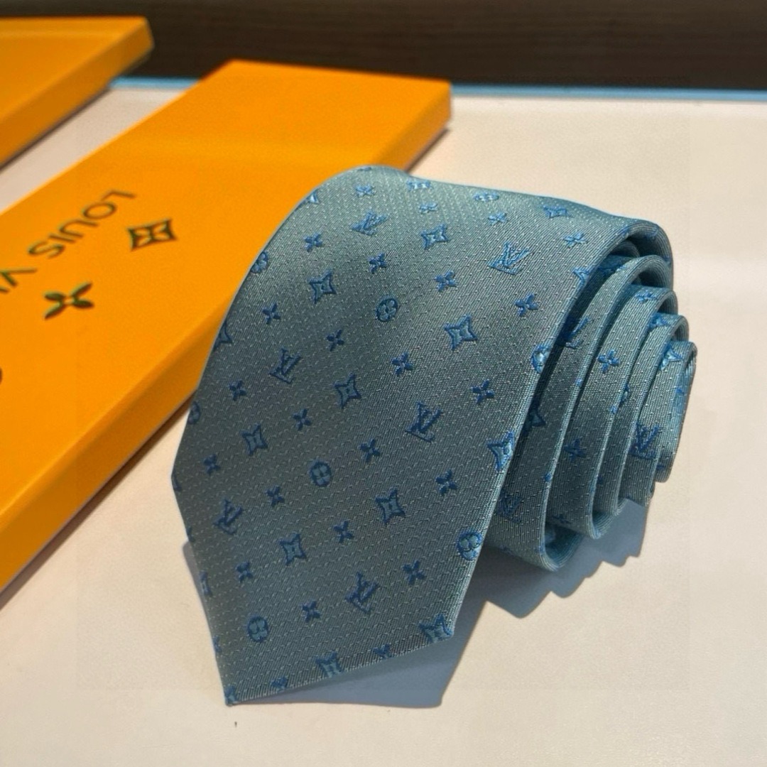 L0vis Vvtt0n Signature Monogram Silk Tie Mint For Men