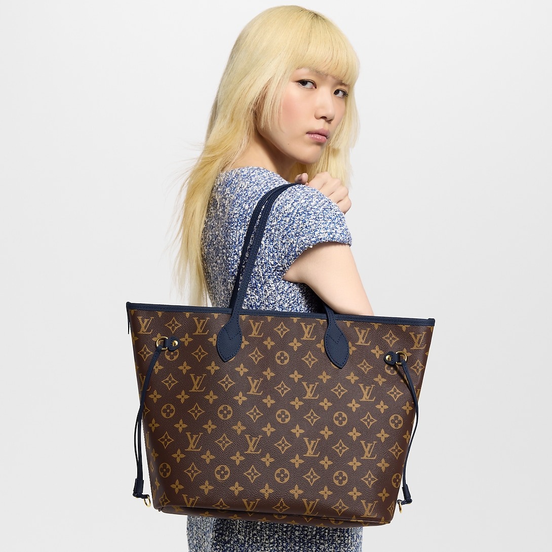 L0vis Vvtt0n Neverfull Inside Out MM Navy For Women 12.2in/31cm M14994