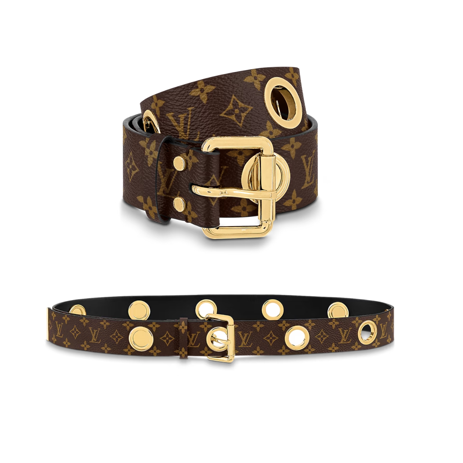 L0vis Vvtt0n LV Eyelets 35mm Belt Monogram Canvas For Women MP358W