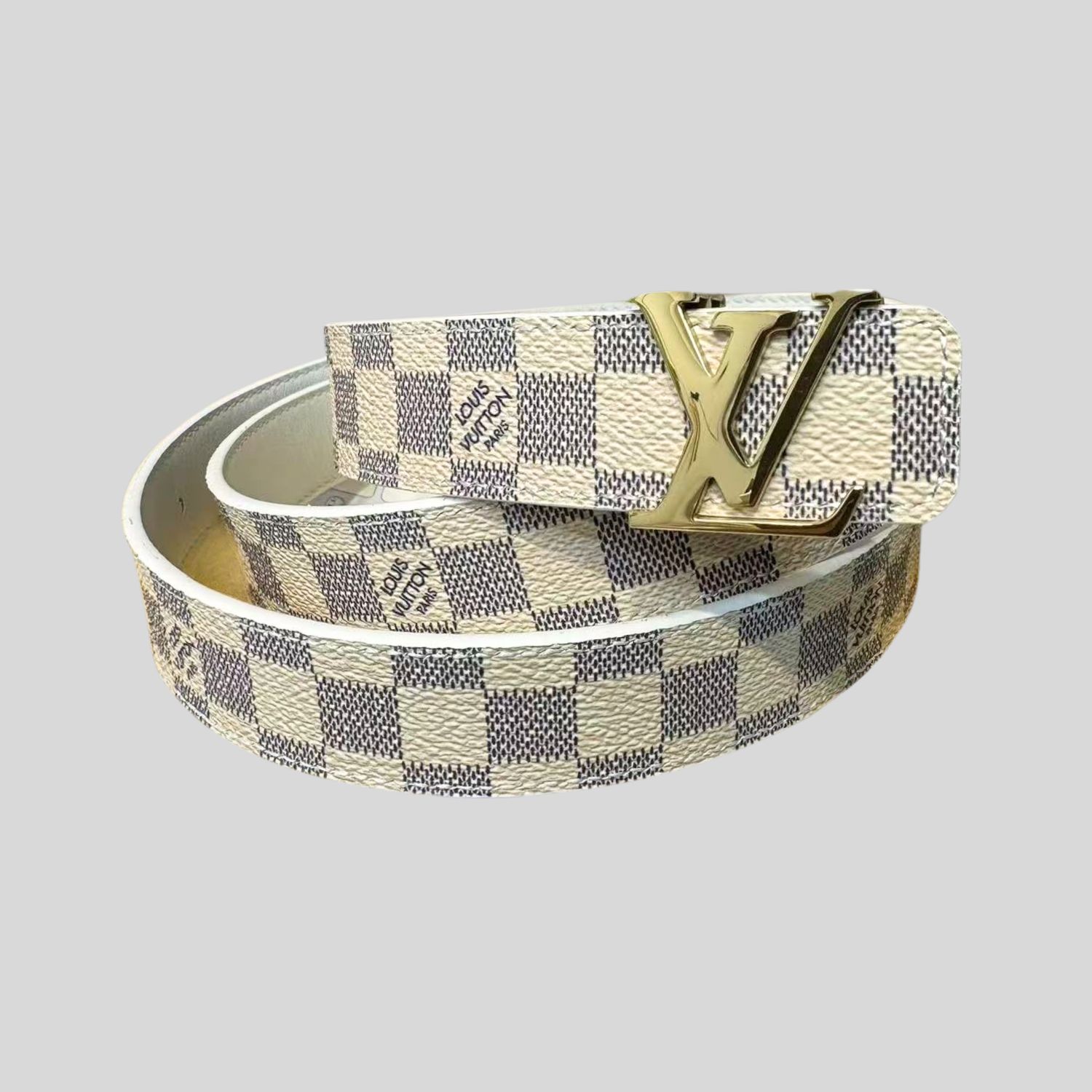 L0vis Vvtt0n LV Initiales Reversible Belt Damier Azur Canvas, LV Women Belt M0325Q