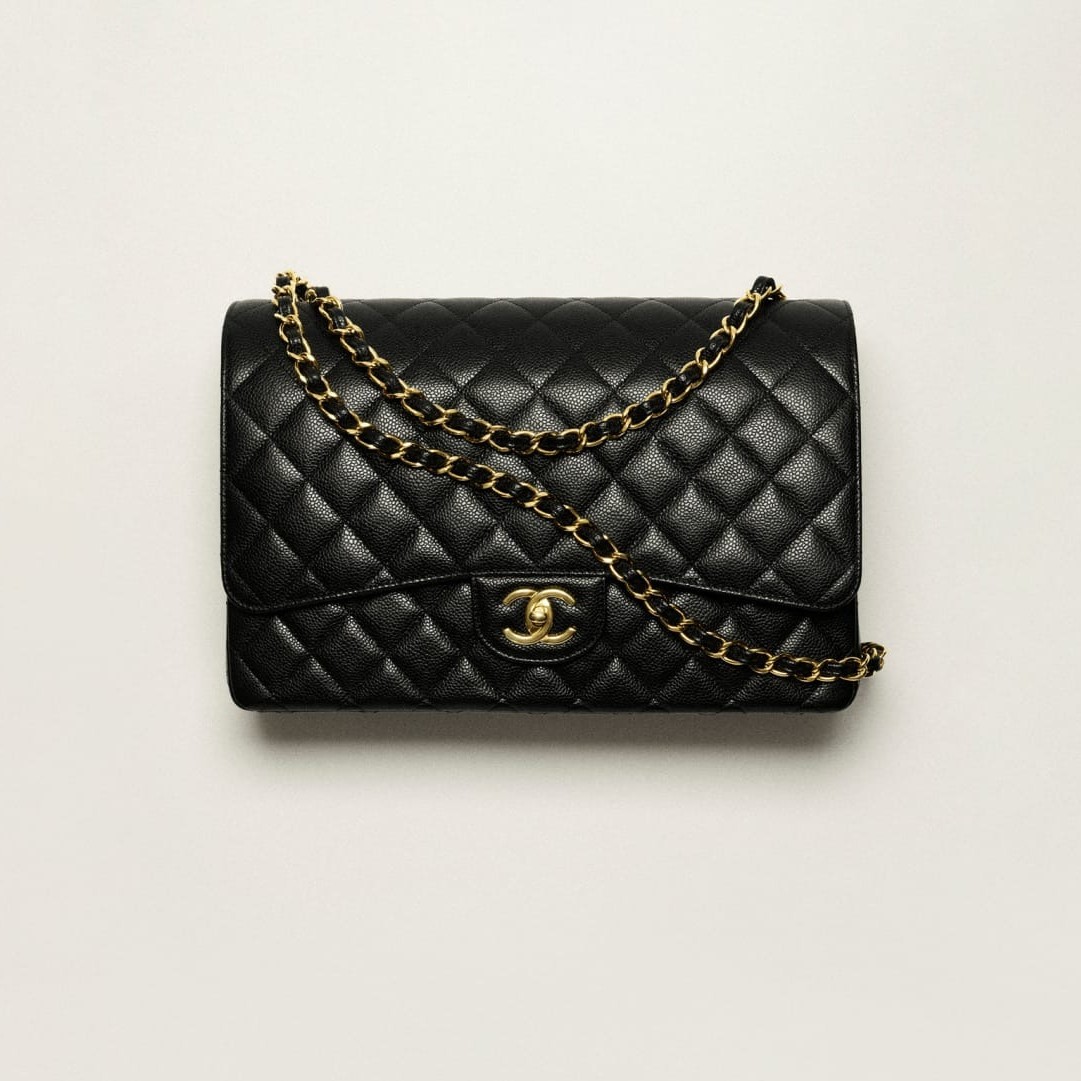 [True-to-ORIGINAL] Ch**el Maxi Classic Handbag Black For Women 33cm/13in A58601-Y01864-C3906